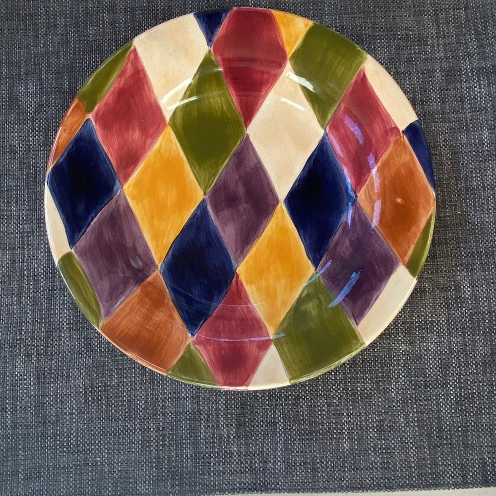 Tabletops Unlimited Hand‎ Painted Collection Harlequin 8-1/2" Lunch Plate